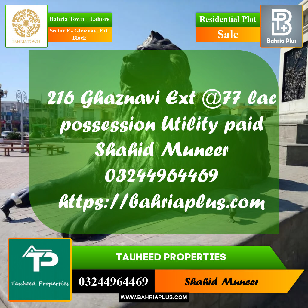 5 Marla Residential Plot for Sale in Sector F - Ghaznavi Ext. Block -  Bahria Town, Lahore - (BP-224632)