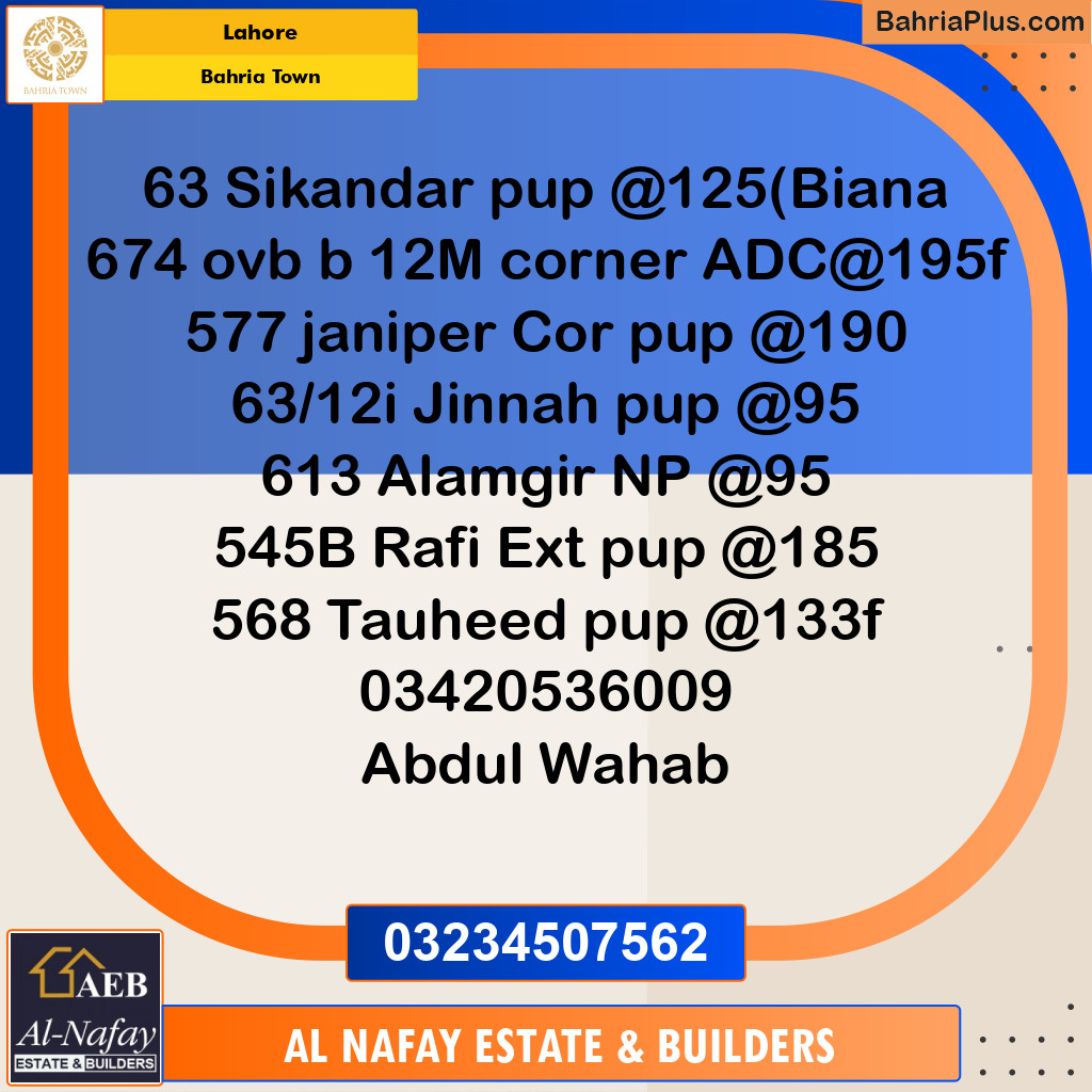 Residential Plot for Sale in Bahria Town, Lahore - (BP-224637)