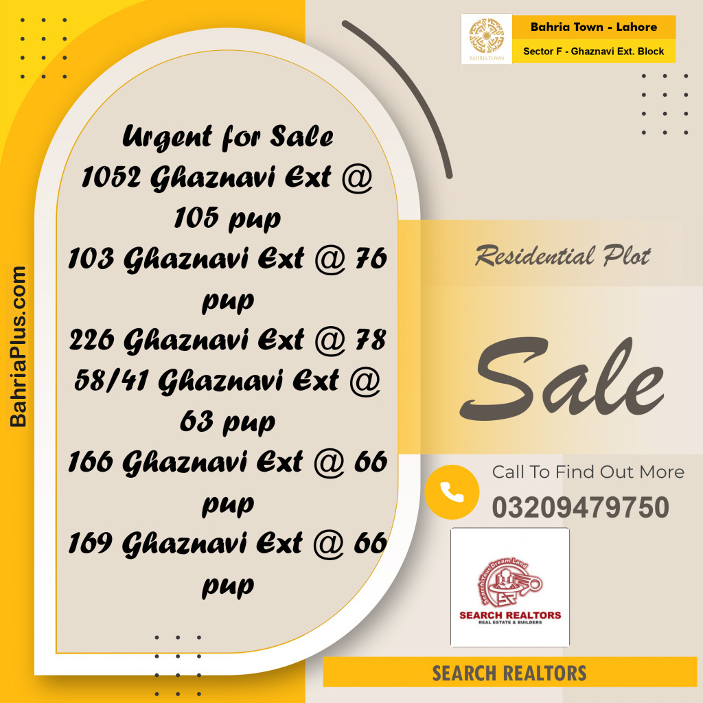 5 Marla Residential Plot for Sale in Sector F - Ghaznavi Ext. Block -  Bahria Town, Lahore - (BP-224727)