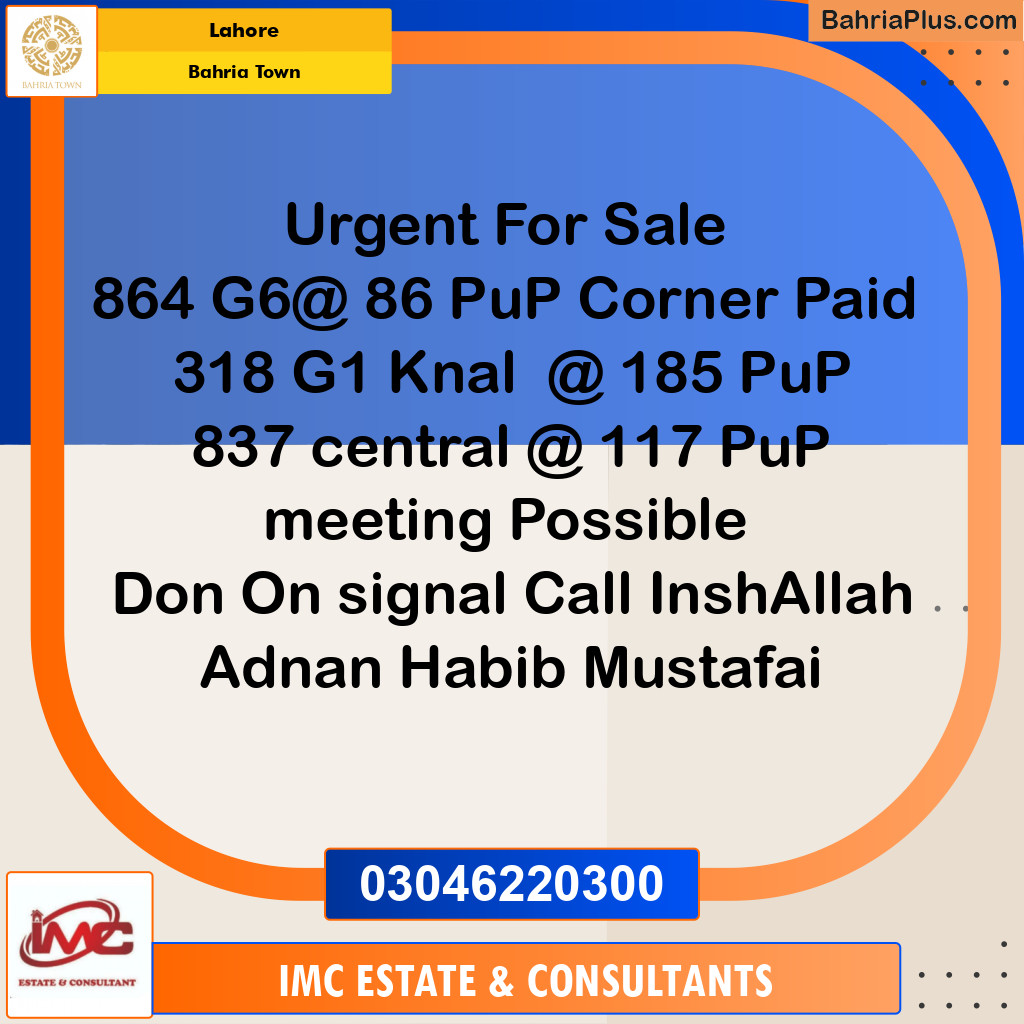 Residential Plot for Sale in Bahria Town, Lahore - (BP-224763)