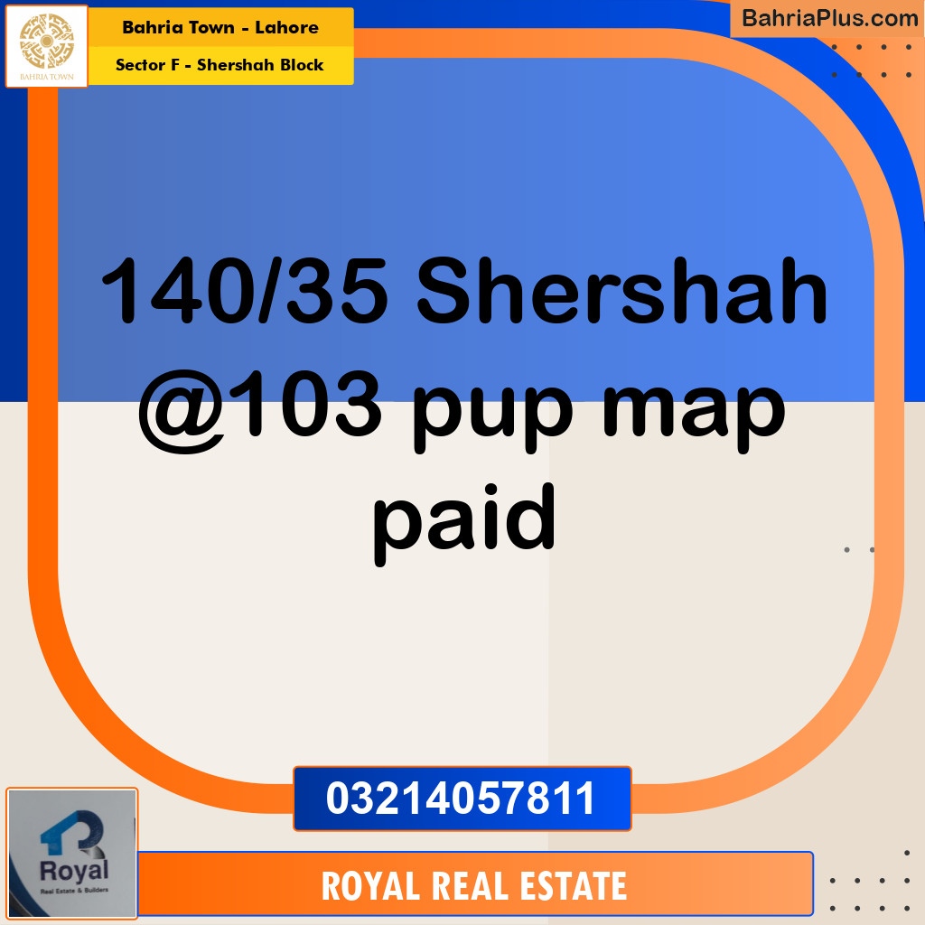 Residential Plot for Sale in Sector F - Shershah Block -  Bahria Town, Lahore - (BP-224824)