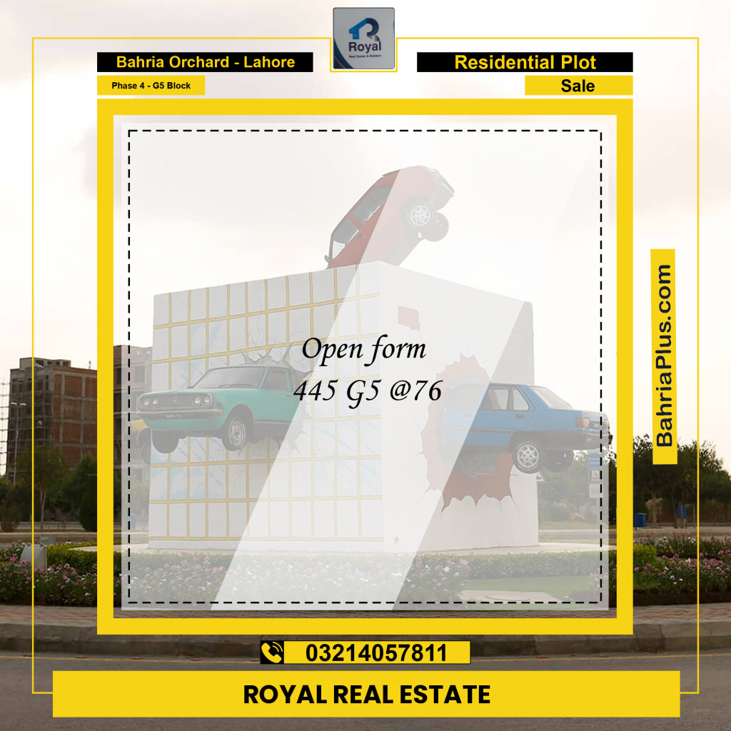 Residential Plot for Sale in Phase 4 - G5 Block -  Bahria Orchard, Lahore - (BP-224827)