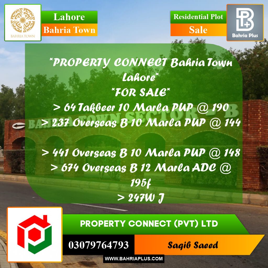 Residential Plot for Sale in Bahria Town, Lahore - (BP-224845)