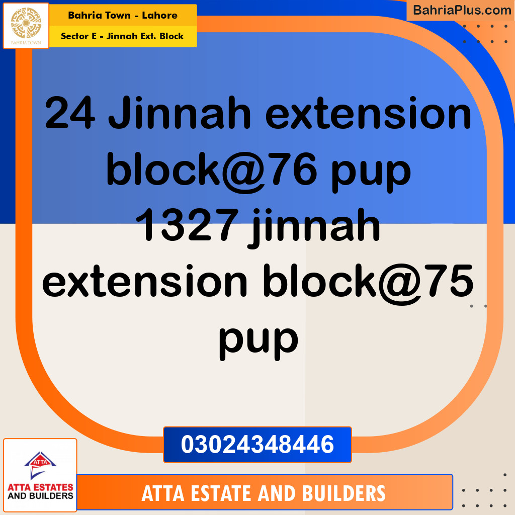 5 Marla Residential Plot for Sale in Sector E - Jinnah Ext. Block -  Bahria Town, Lahore - (BP-224908)