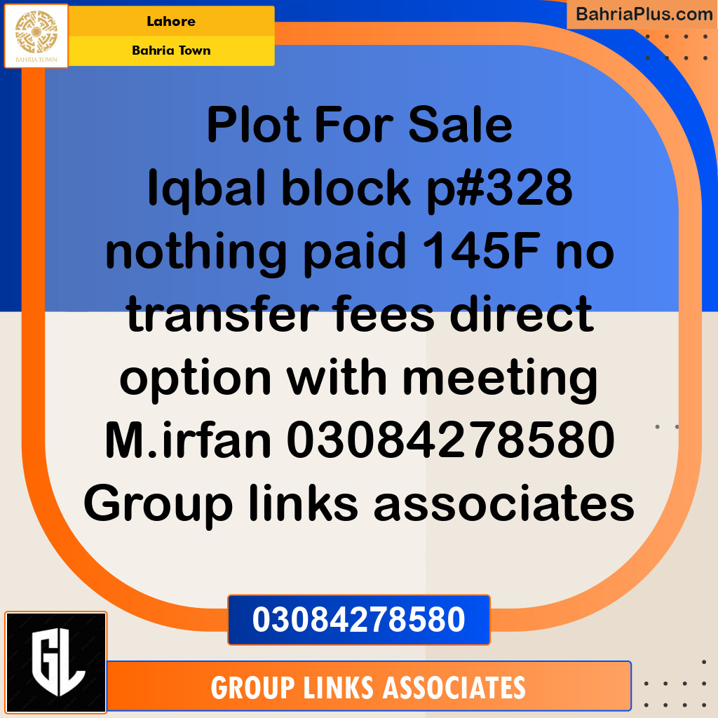 Residential Plot for Sale in Bahria Town, Lahore - (BP-224956)