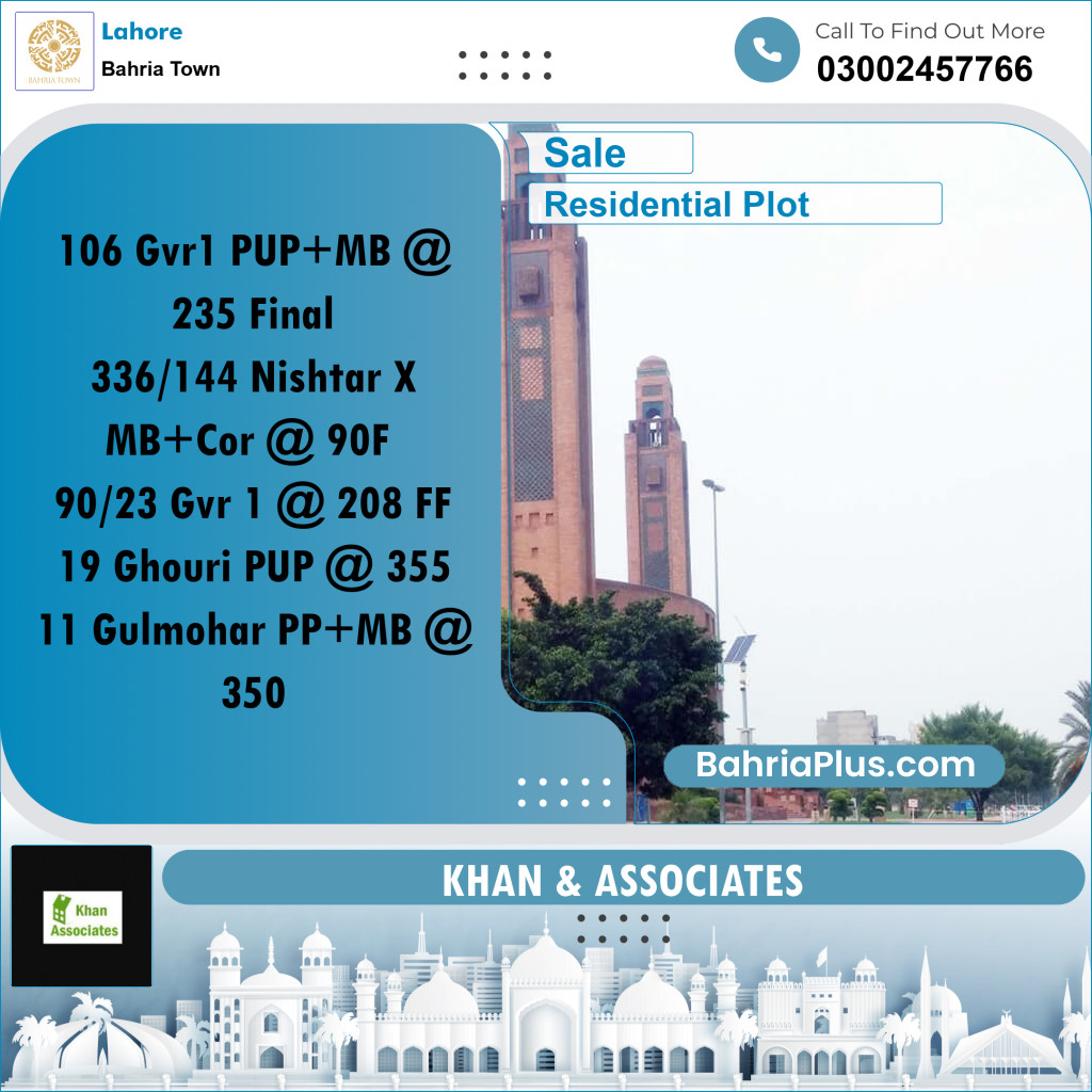 Residential Plot for Sale in Bahria Town, Lahore - (BP-225016)