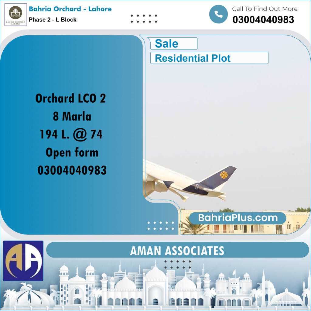 Residential Plot for Sale in Phase 2 - L Block -  Bahria Orchard, Lahore - (BP-225039)