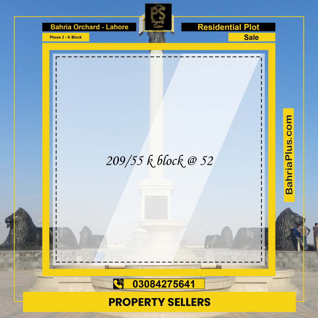 5 Marla Residential Plot for Sale in Phase 2 - K Block -  Bahria Orchard, Lahore - (BP-225098)