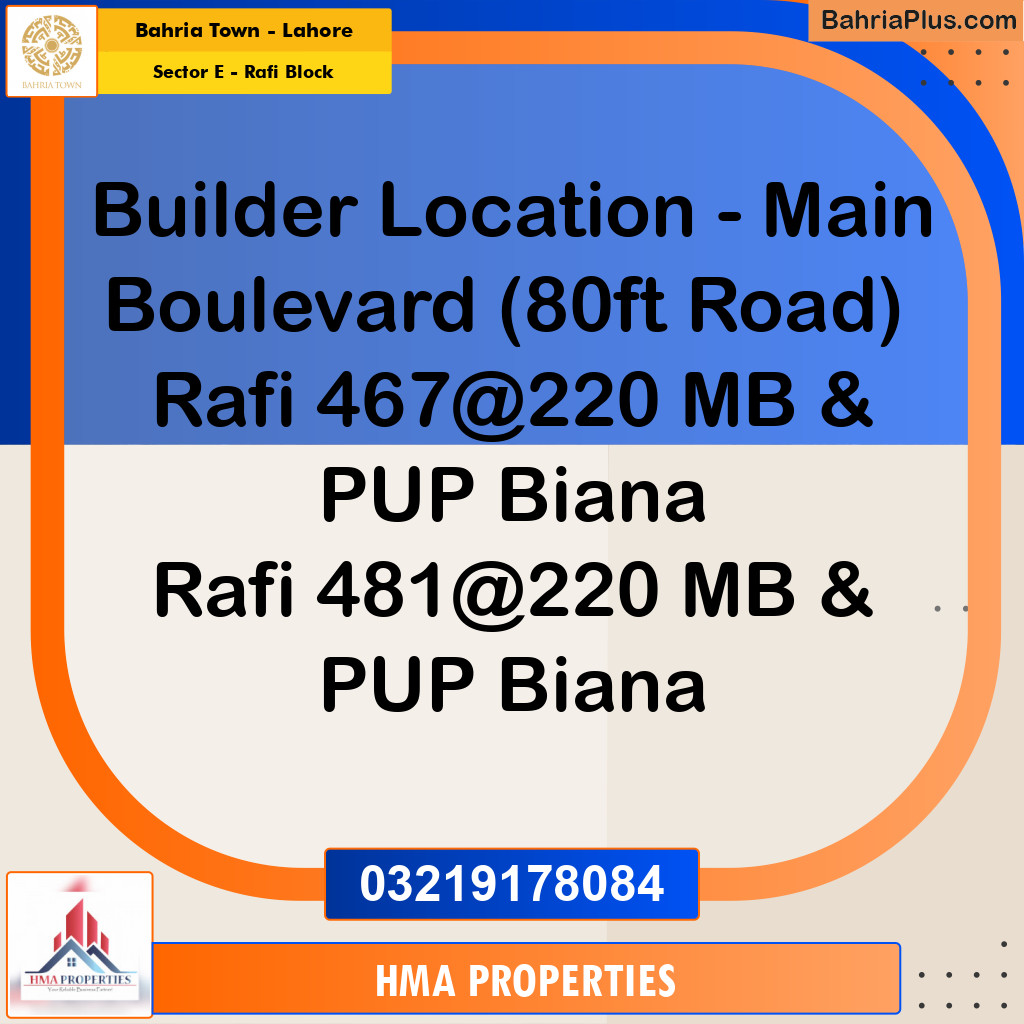 10 Marla Residential Plot for Sale in Sector E - Rafi Block -  Bahria Town, Lahore - (BP-225111)
