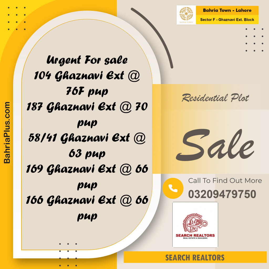5 Marla Residential Plot for Sale in Sector F - Ghaznavi Ext. Block -  Bahria Town, Lahore - (BP-225161)