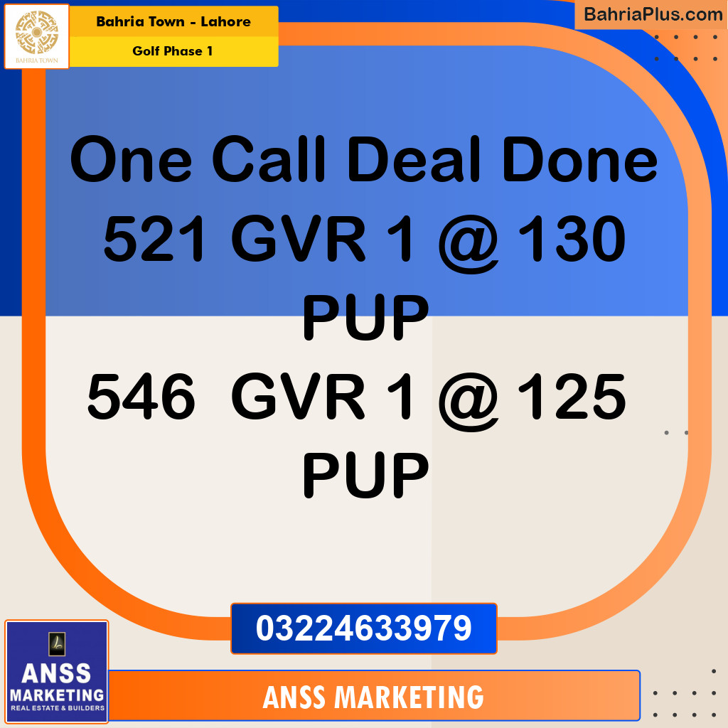 10 Marla Residential Plot for Sale in Golf Phase 1 - Bahria Town, Lahore - (BP-225186)