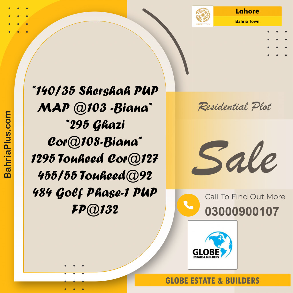 Residential Plot for Sale in Bahria Town, Lahore - (BP-225189)