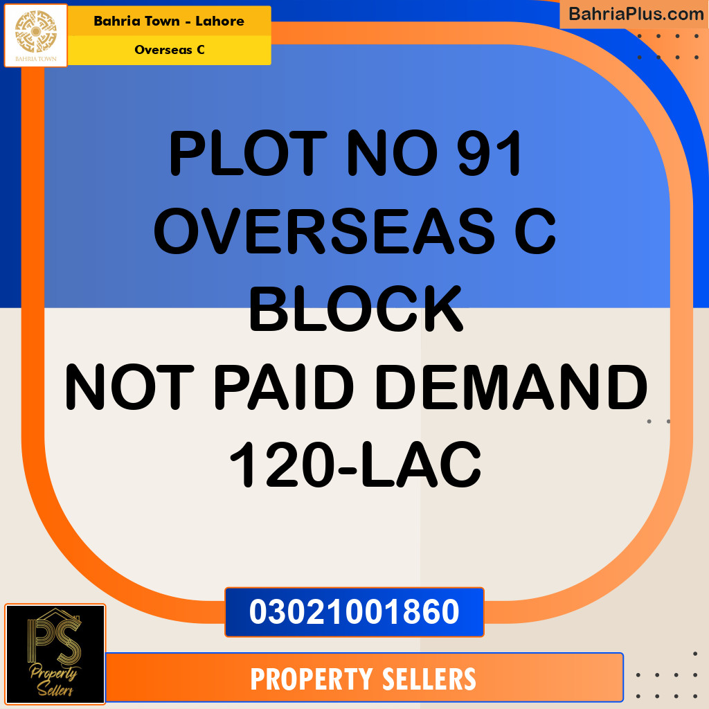 10 Marla Residential Plot for Sale in Overseas C - Bahria Town, Lahore - (BP-225203)