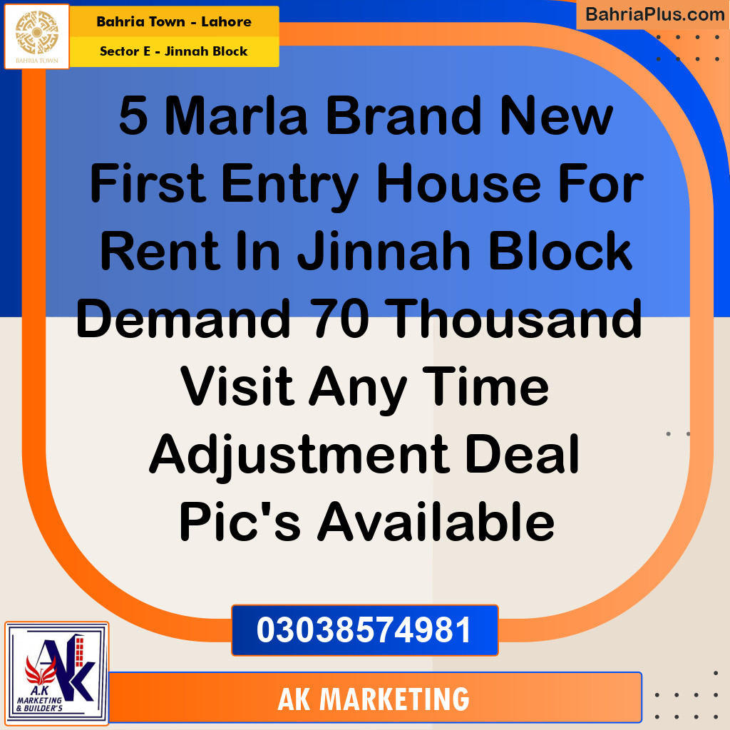 5 Marla Residential Plot for Sale in Sector E - Jinnah Block -  Bahria Town, Lahore - (BP-225221)