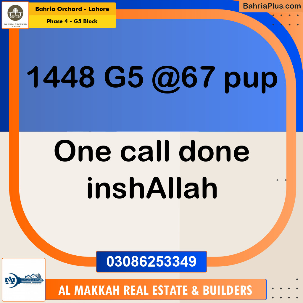 10 Marla Residential Plot for Sale in Phase 4 - G5 Block -  Bahria Orchard, Lahore - (BP-225261)