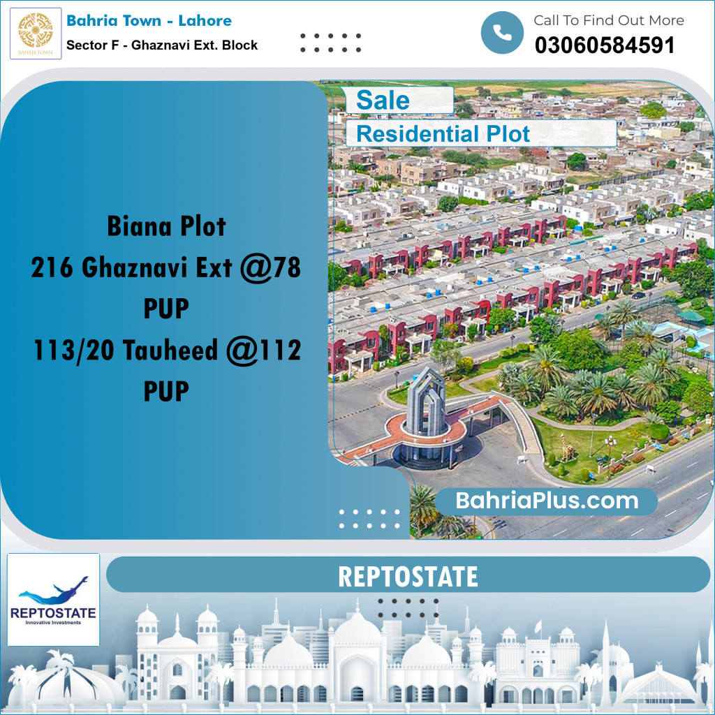 5 Marla Residential Plot for Sale in Sector F - Ghaznavi Ext. Block -  Bahria Town, Lahore - (BP-225263)