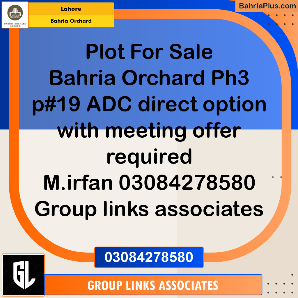 Residential Plot for Sale in Bahria Orchard, Lahore - (BP-225264)