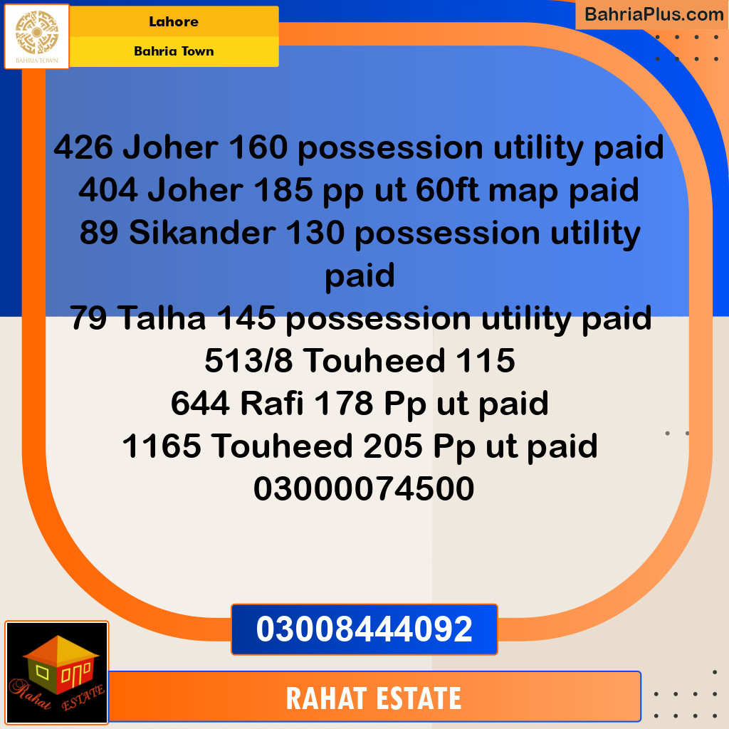 Residential Plot for Sale in Bahria Town, Lahore - (BP-225331)