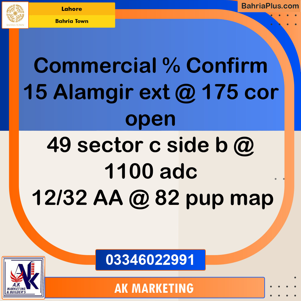 5 Marla Commercial Plot for Sale in Bahria Town, Lahore - (BP-225336)