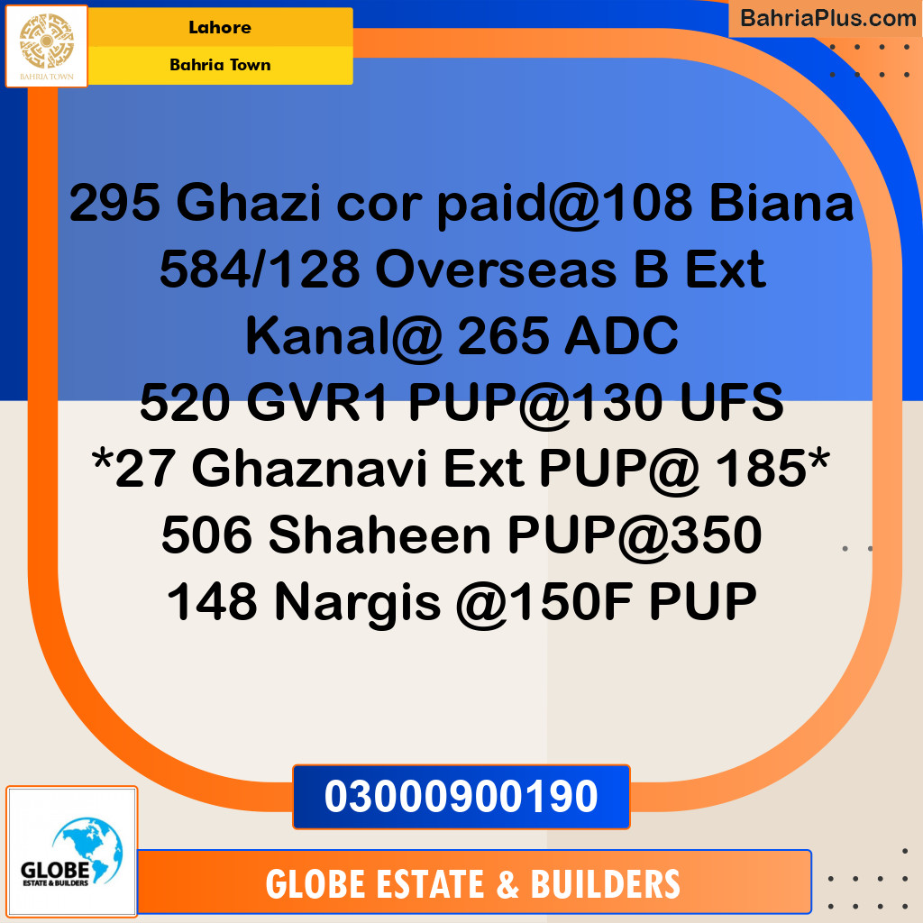 Residential Plot for Sale in Bahria Town, Lahore - (BP-225399)