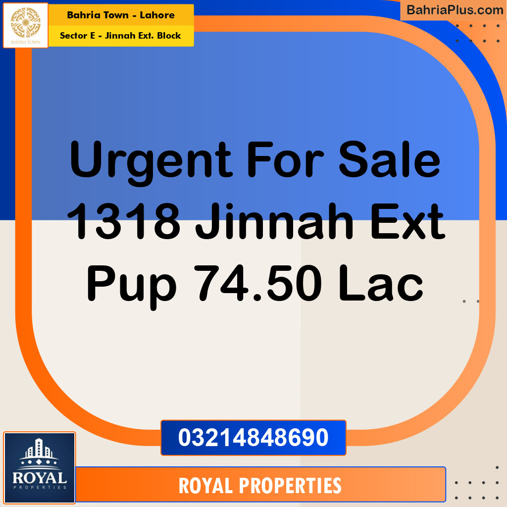 5 Marla Residential Plot for Sale in Sector E - Jinnah Ext. Block - Bahria Town, Lahore - (BP-225436)