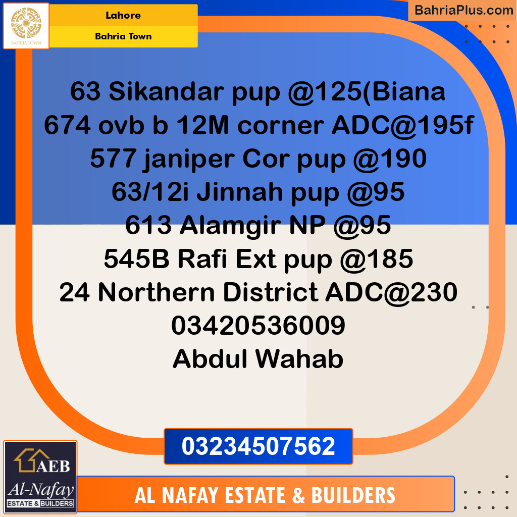Residential Plot for Sale in Bahria Town, Lahore - (BP-225442)