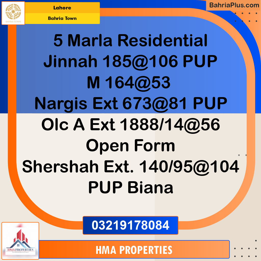 5 Marla Residential Plot for Sale in Bahria Town, Lahore - (BP-225582)