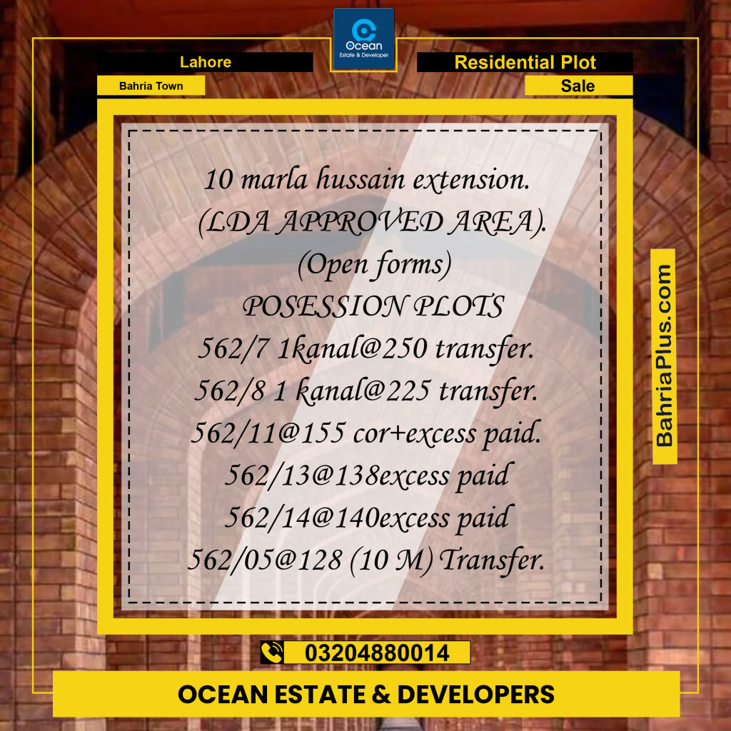 Residential Plot for Sale in Bahria Town, Lahore - (BP-225658)