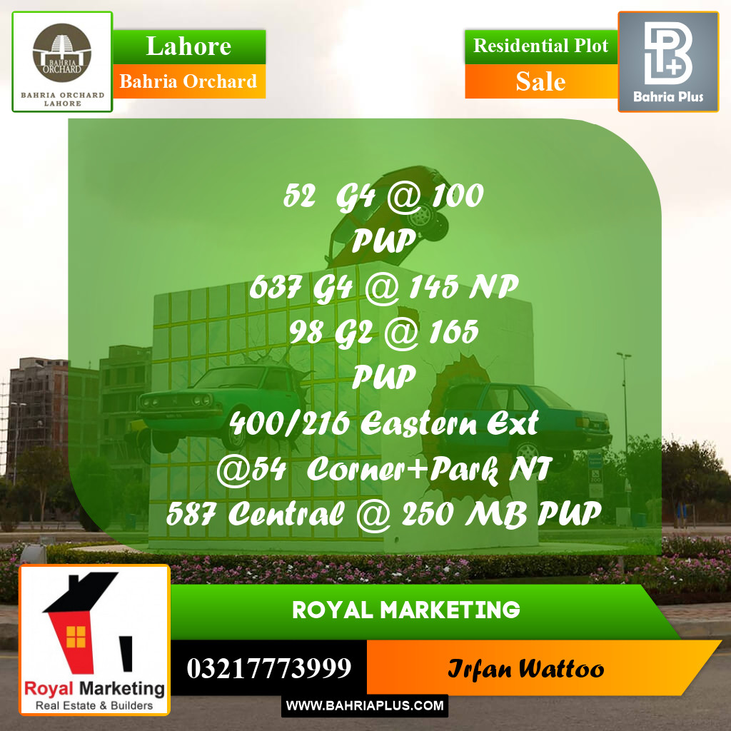 Residential Plot for Sale in Bahria Orchard, Lahore - (BP-225691)