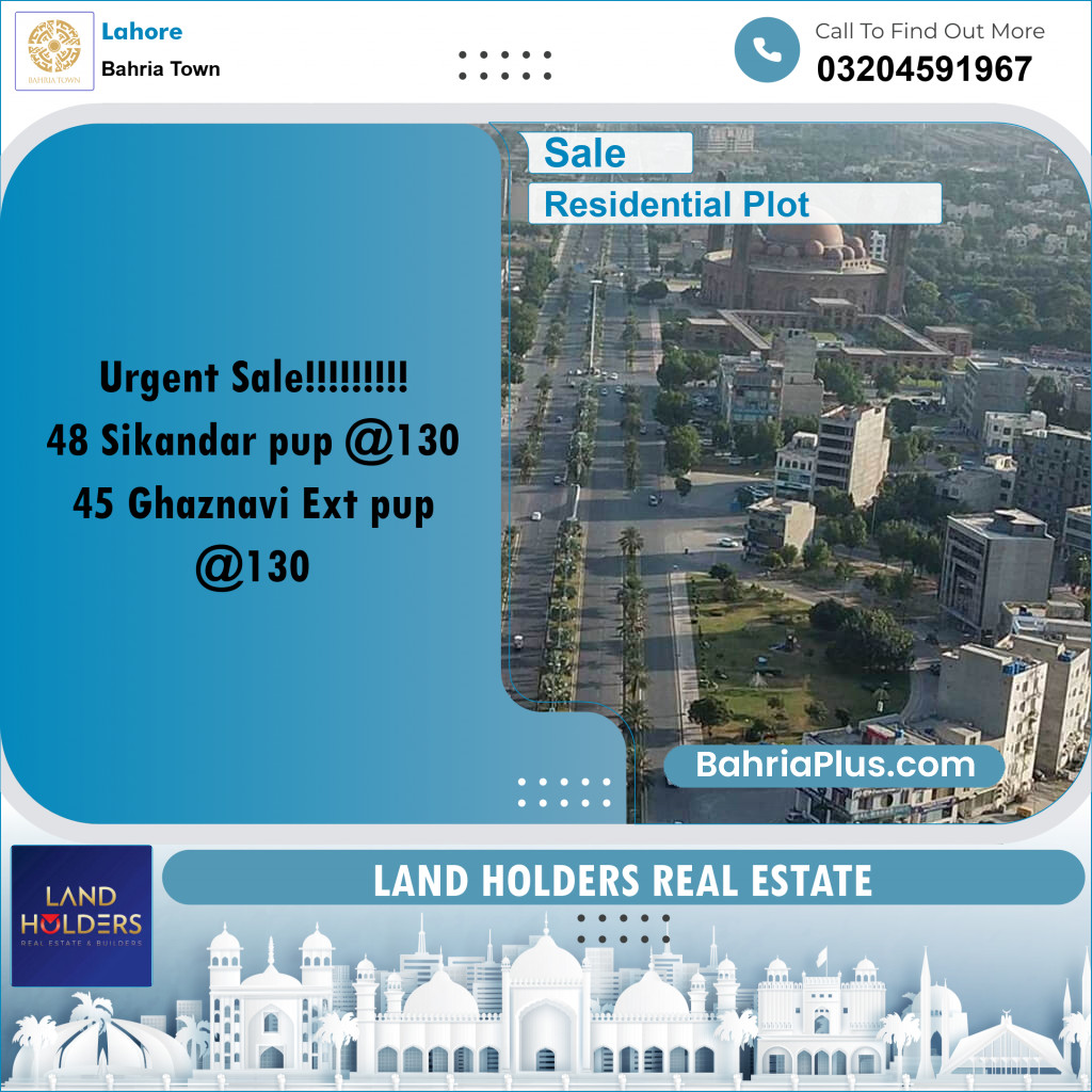 Residential Plot for Sale in Bahria Town, Lahore - (BP-225712)