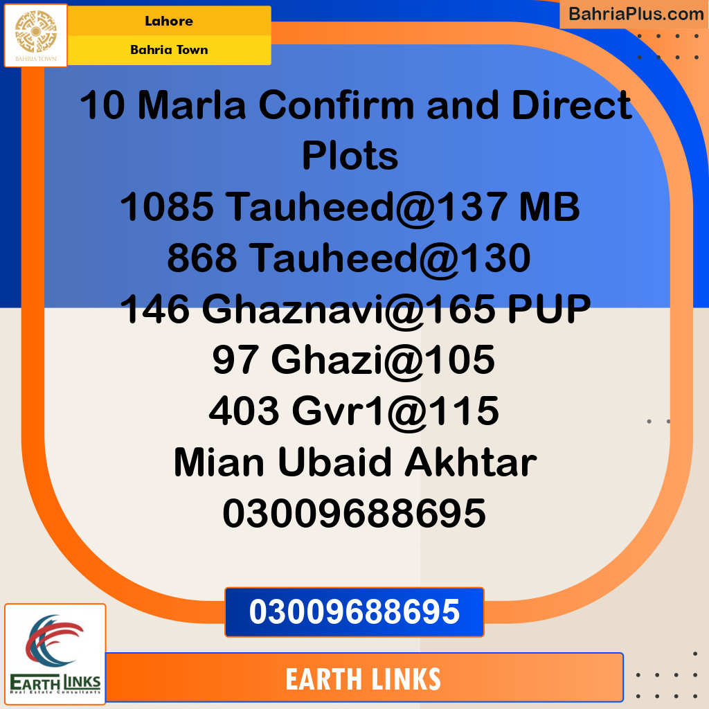 Residential Plot for Sale in Bahria Town, Lahore - (BP-225713)