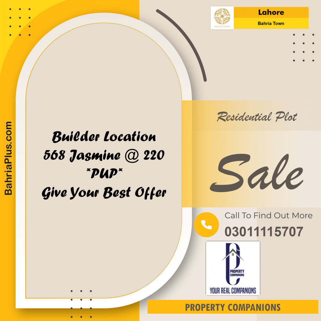 Residential Plot for Sale in Bahria Town, Lahore - (BP-225723)