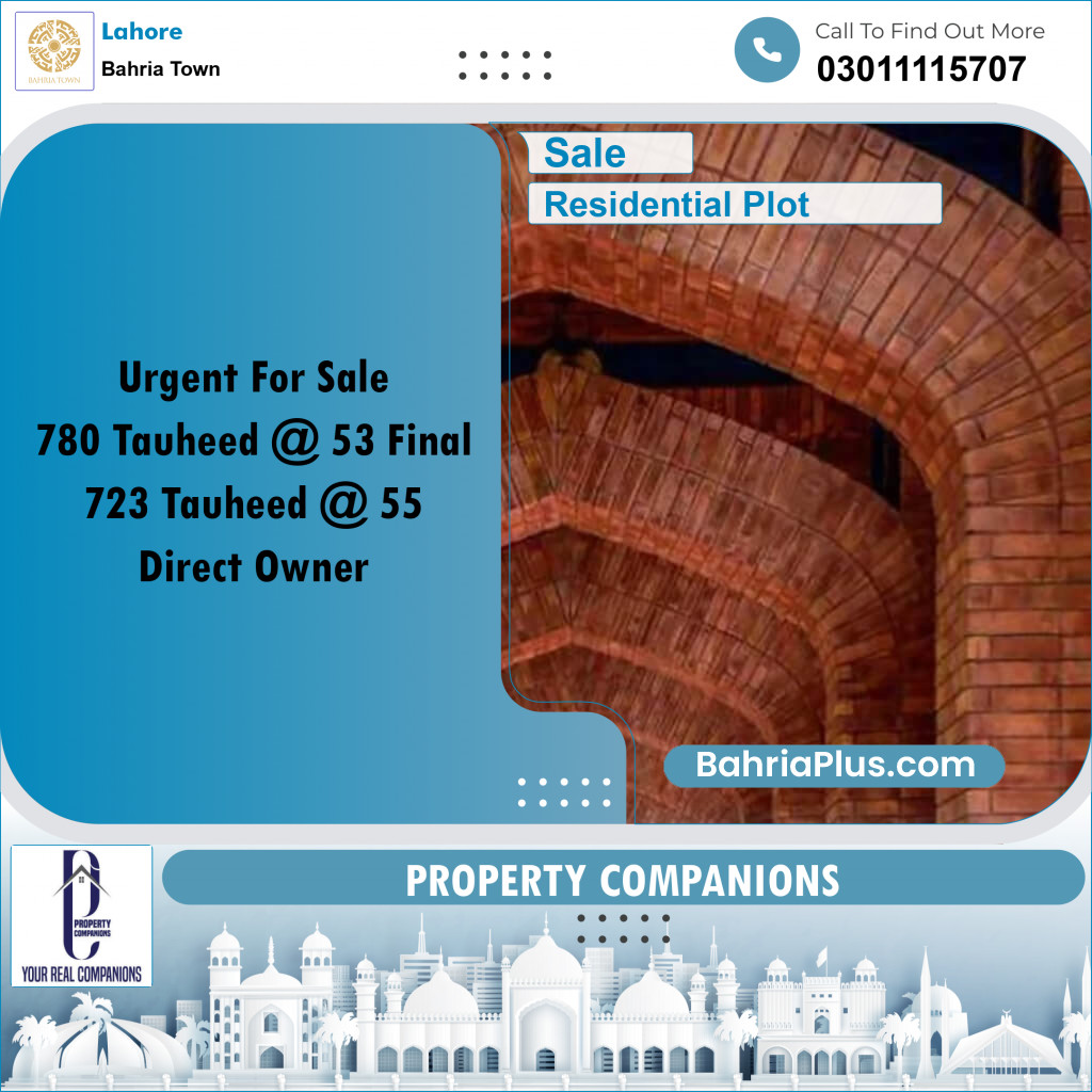 Residential Plot for Sale in Bahria Town, Lahore - (BP-225724)