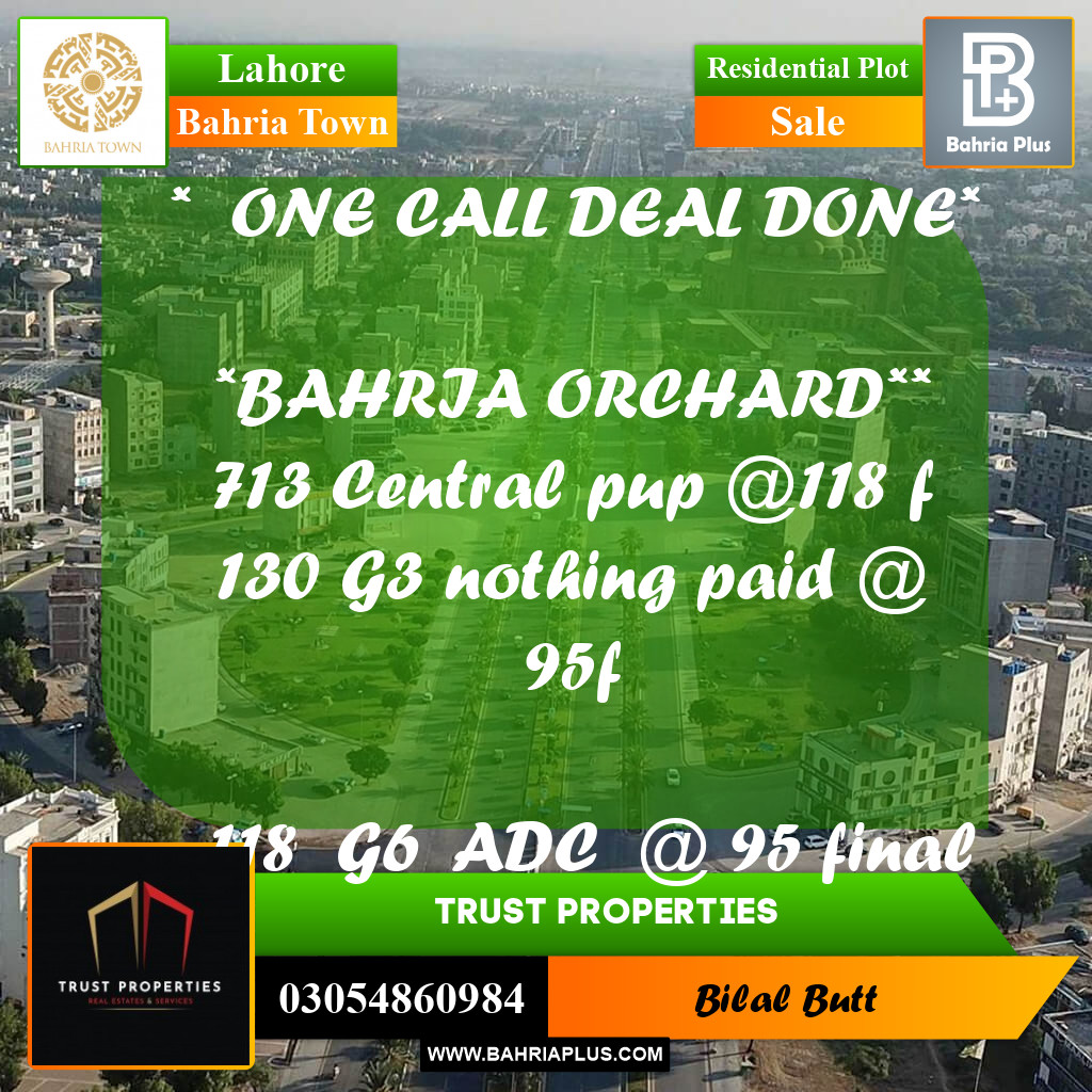 Residential Plot for Sale in Bahria Town, Lahore - (BP-225745)