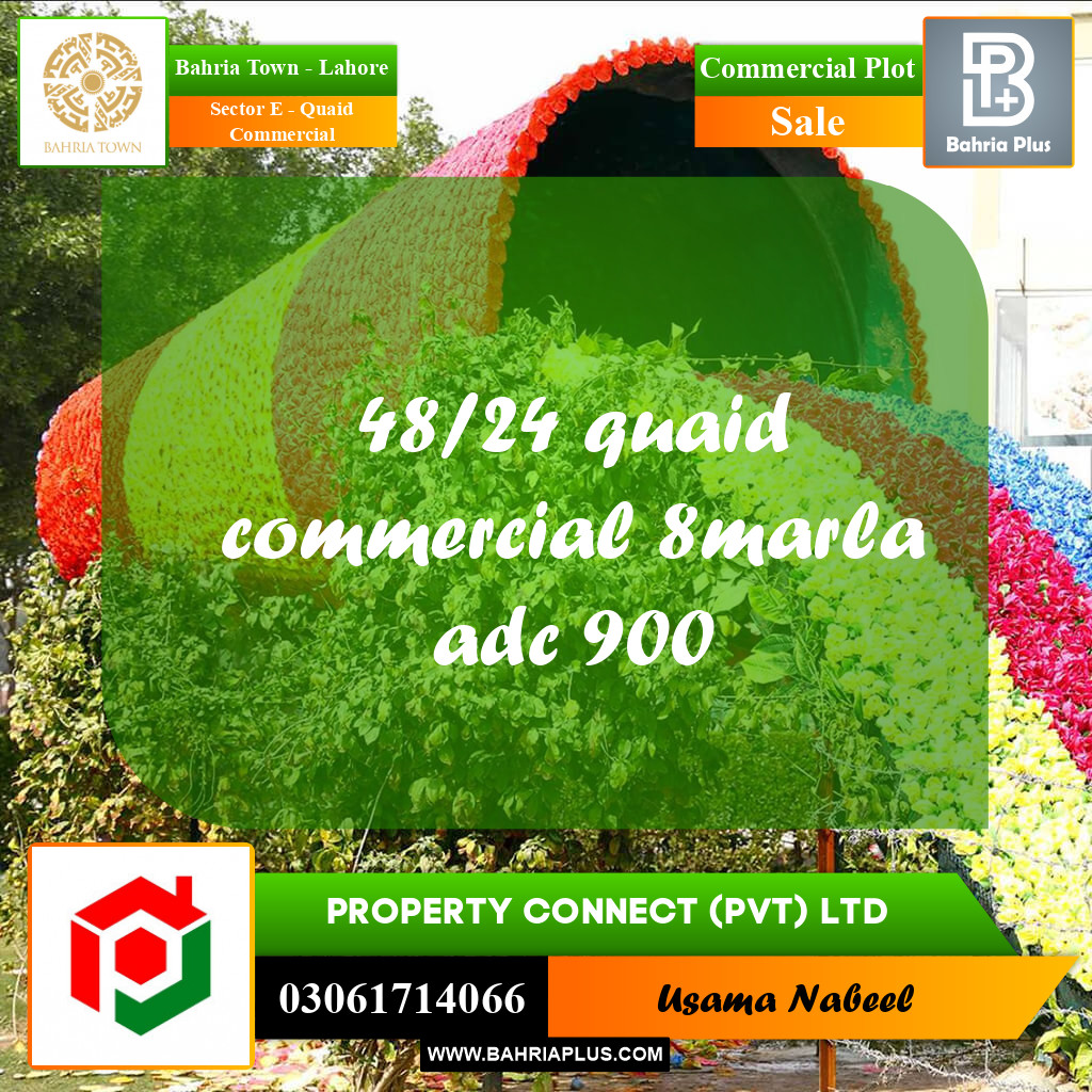 Commercial Plot for Sale in Sector E - Quaid Commercial -  Bahria Town, Lahore - (BP-225753)