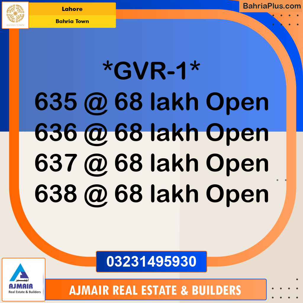 Residential Plot for Sale in Bahria Town, Lahore - (BP-225780)