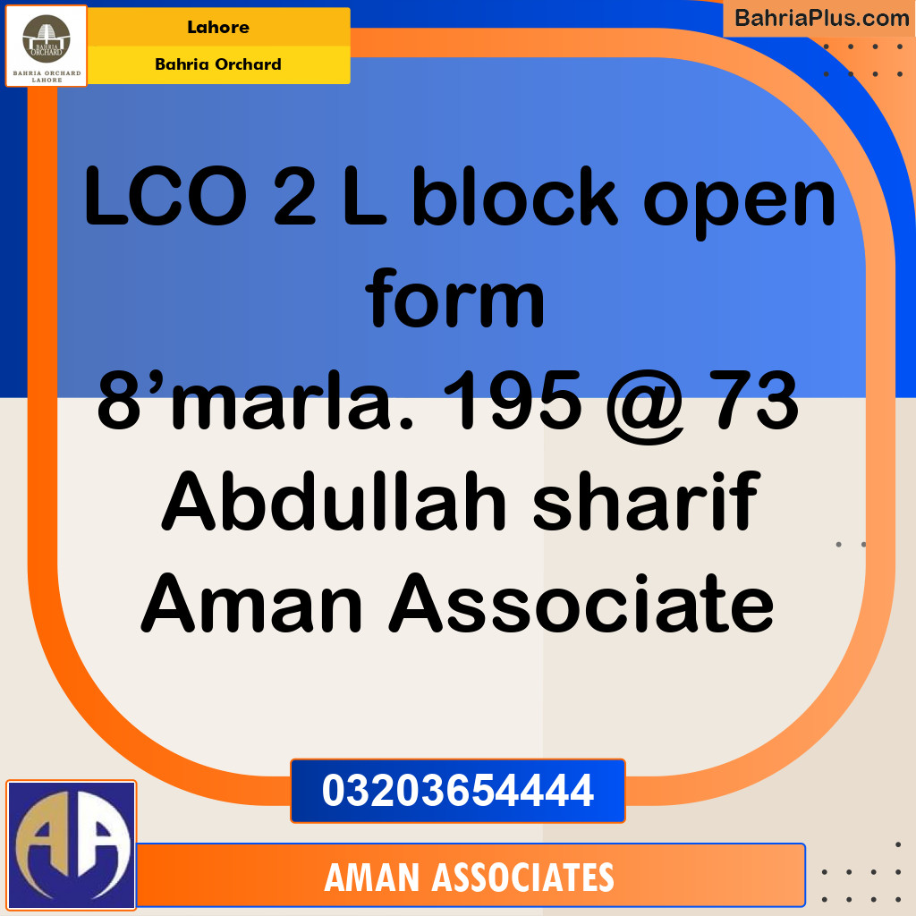 Residential Plot for Sale in Bahria Orchard, Lahore - (BP-225788)