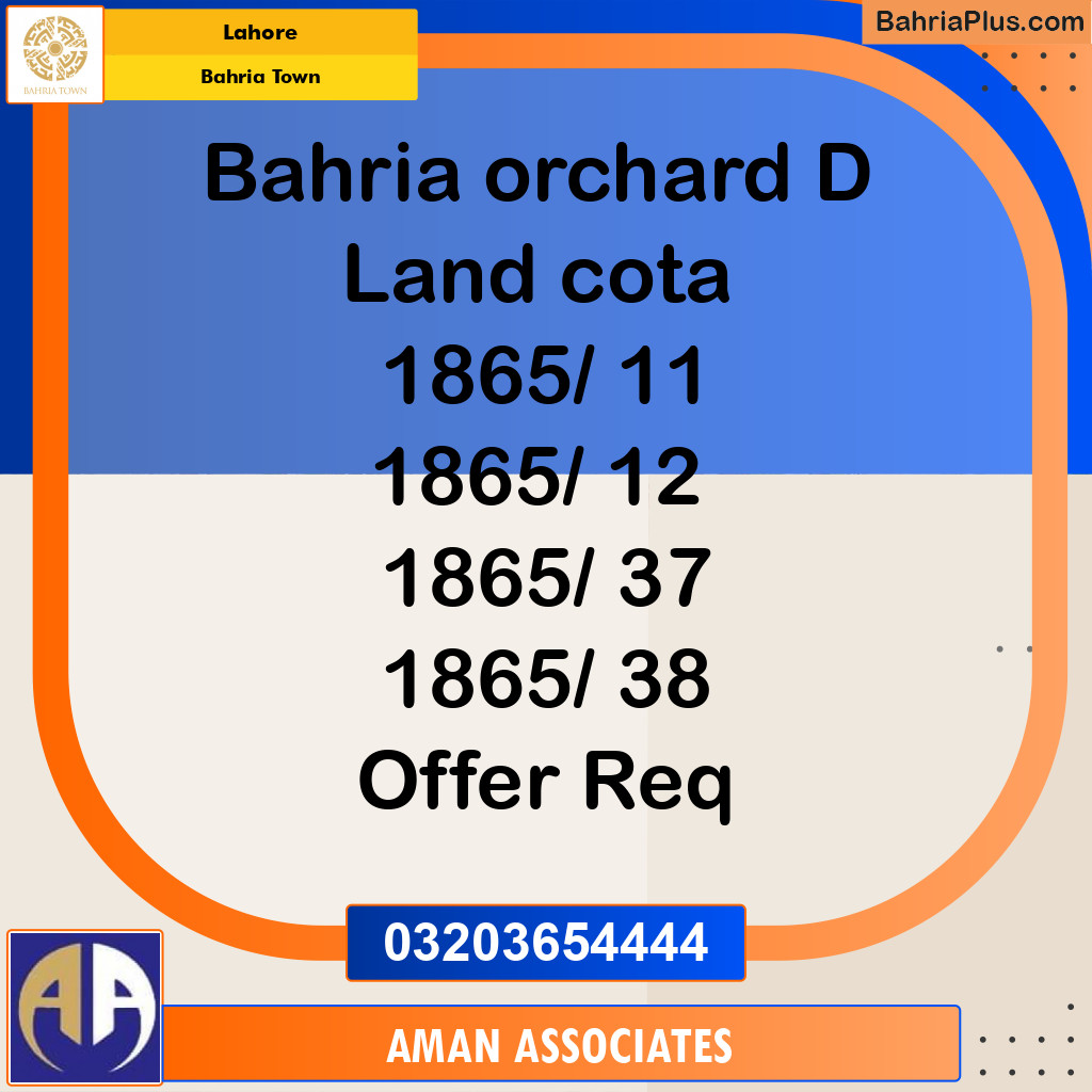 Residential Plot for Sale in Bahria Town, Lahore - (BP-225789)