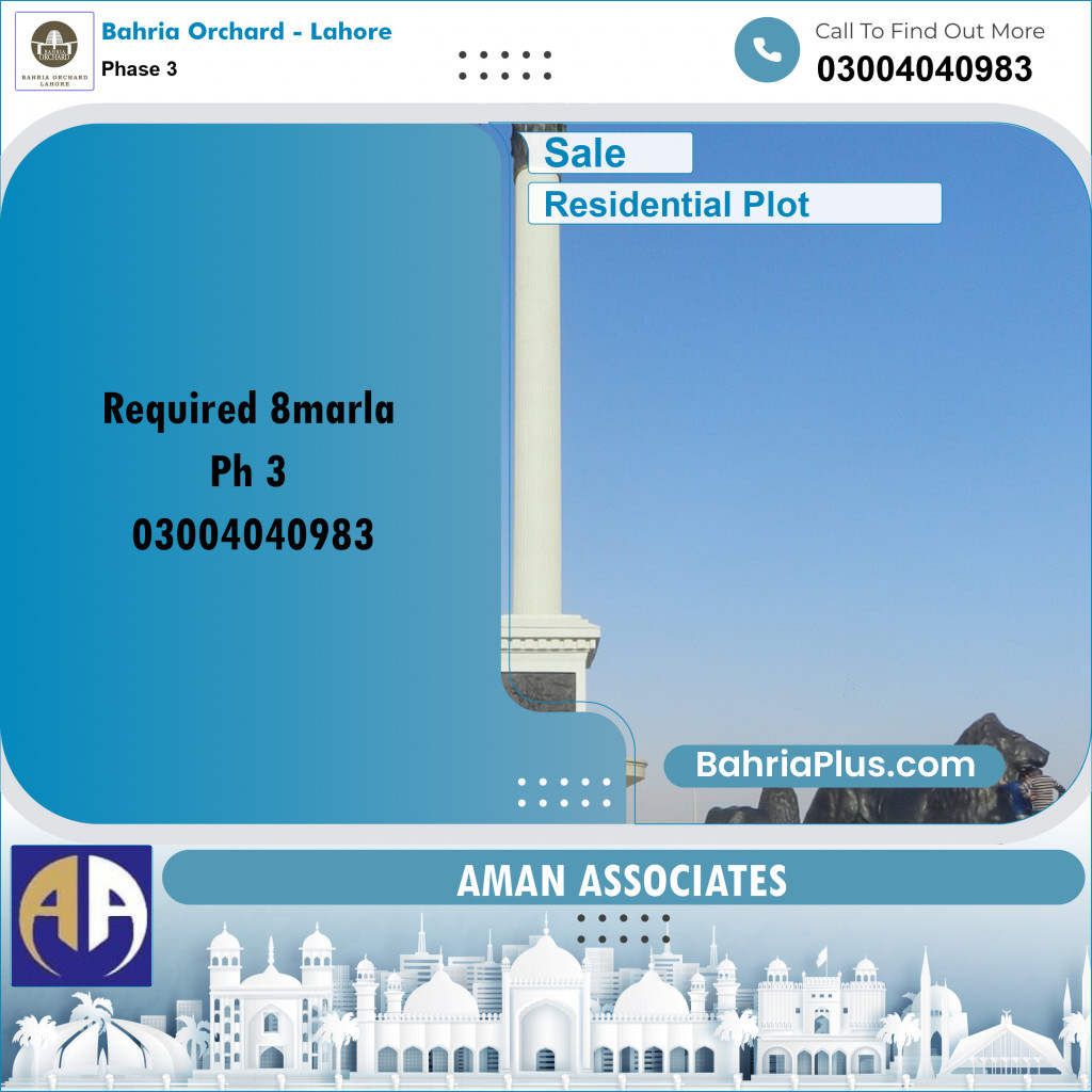 Residential Plot for Sale in Phase 3 - Bahria Orchard, Lahore - (BP-225838)
