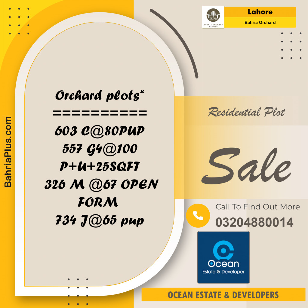 Residential Plot for Sale in Bahria Orchard, Lahore - (BP-225862)