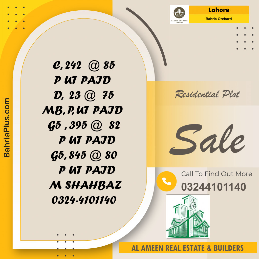 Residential Plot for Sale in Bahria Orchard, Lahore - (BP-225872)