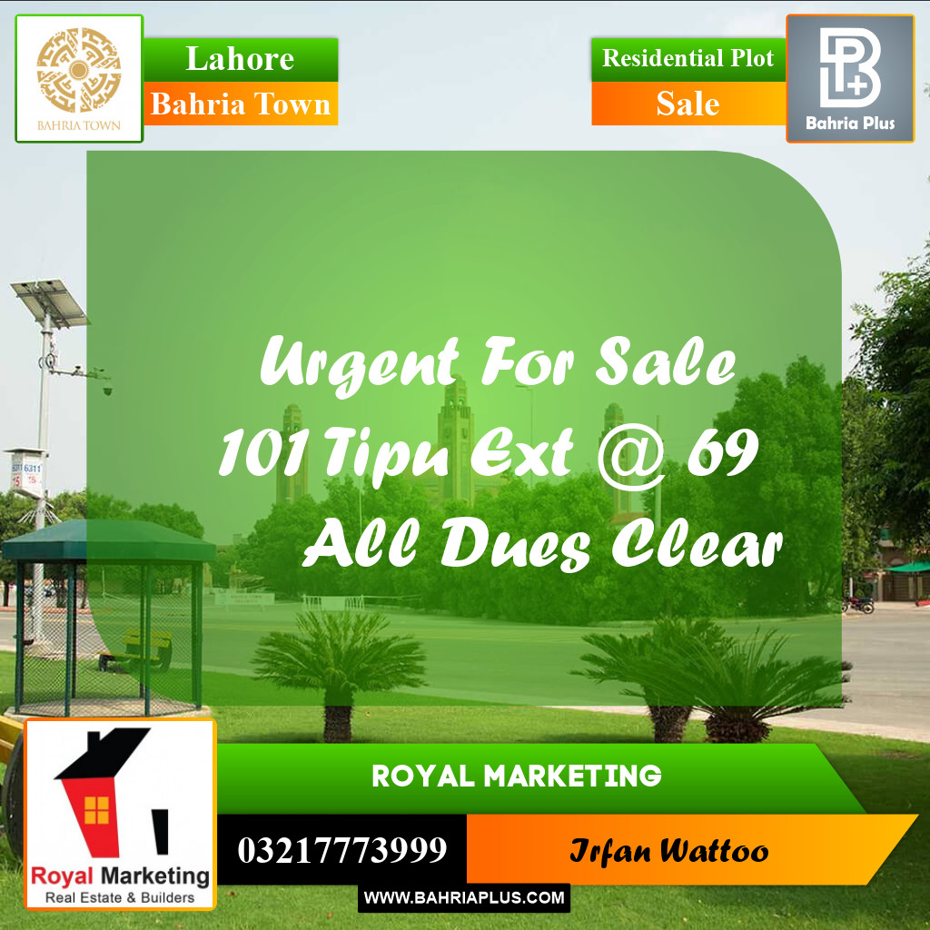 Residential Plot for Sale in Bahria Town, Lahore - (BP-225898)