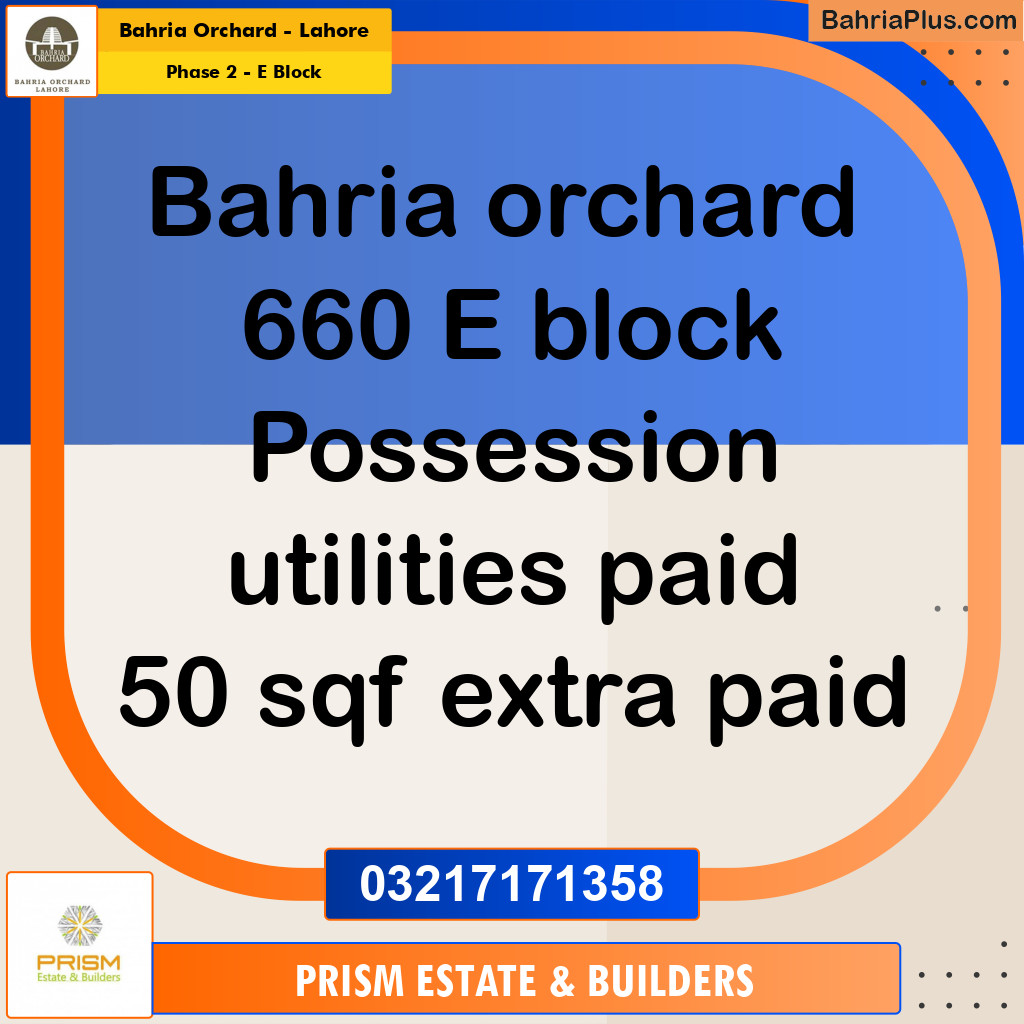 5 Marla Residential Plot for Sale in Phase 2 - E Block - Bahria Orchard, Lahore - (BP-225952)