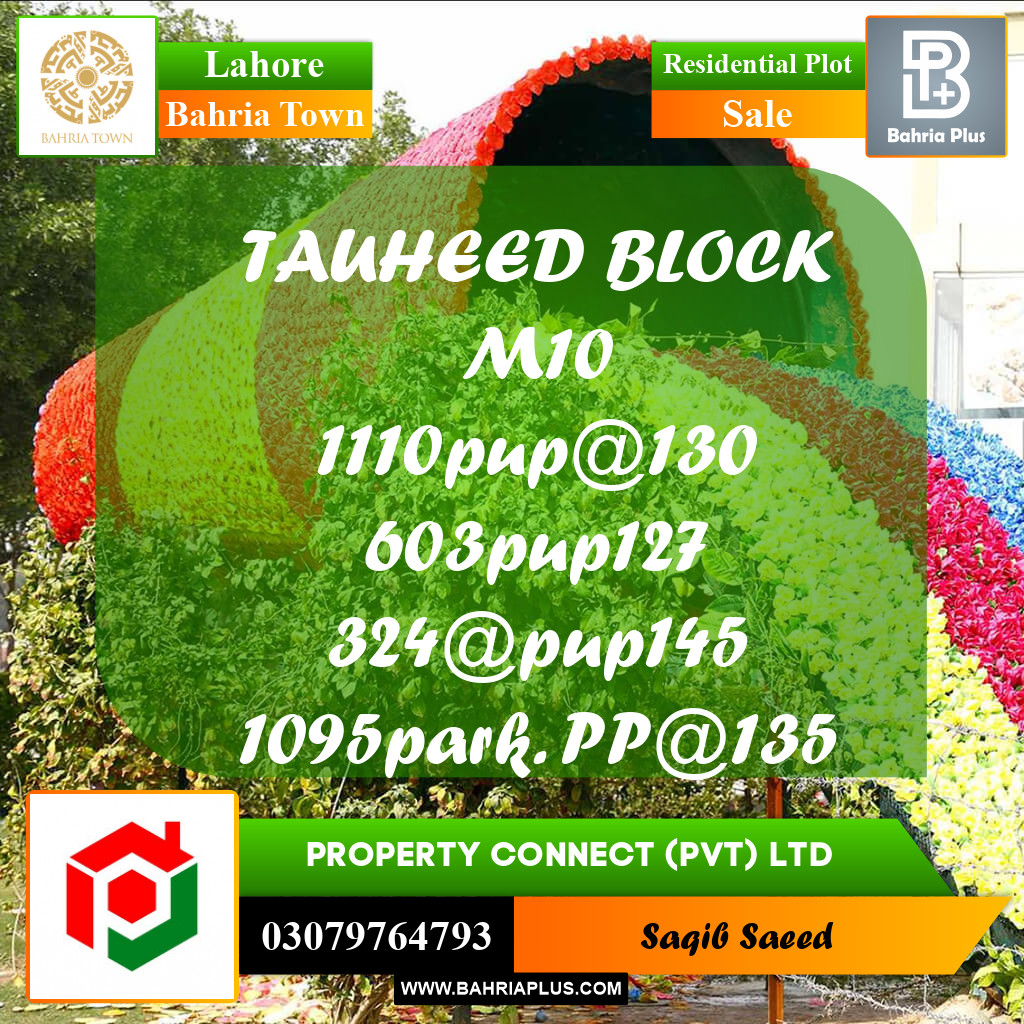 Residential Plot for Sale in Bahria Town, Lahore - (BP-225997)