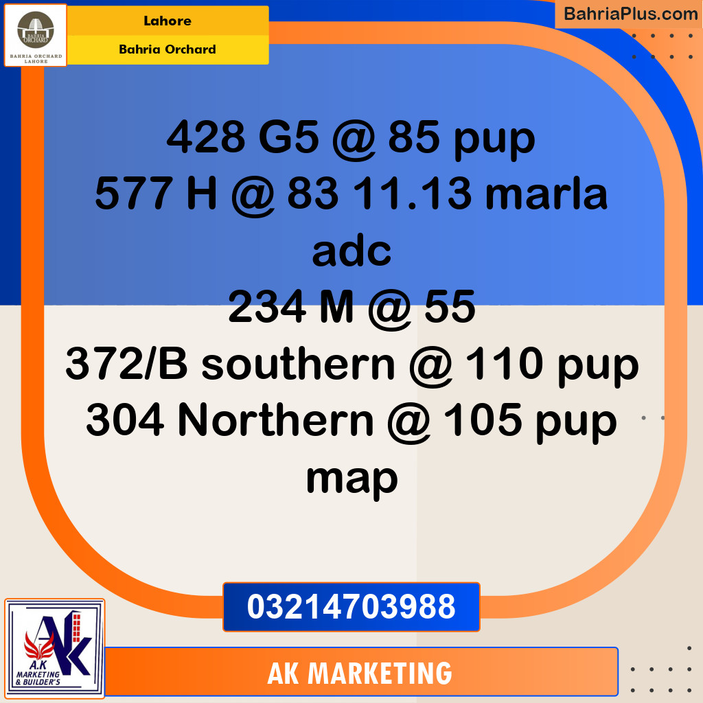 Residential Plot for Sale in Bahria Orchard, Lahore - (BP-226026)