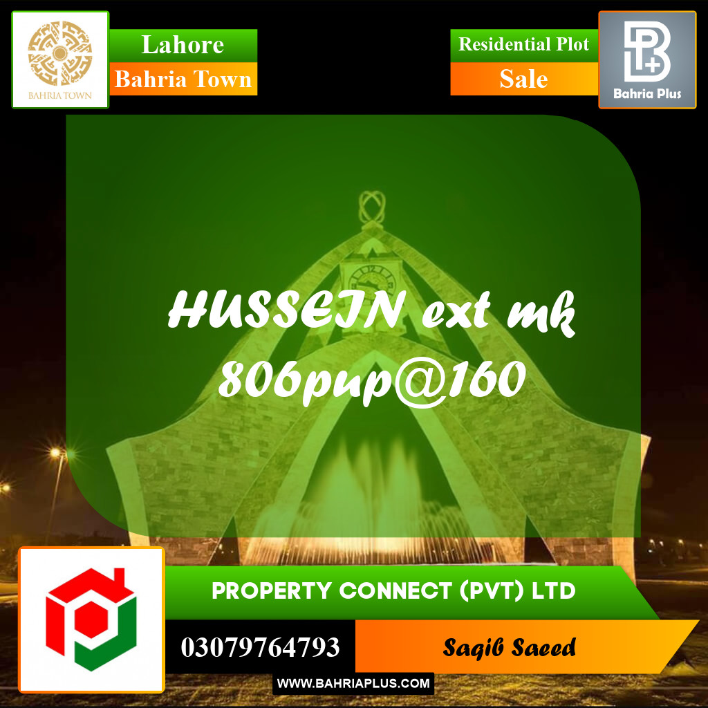Residential Plot for Sale in Bahria Town, Lahore - (BP-226034)