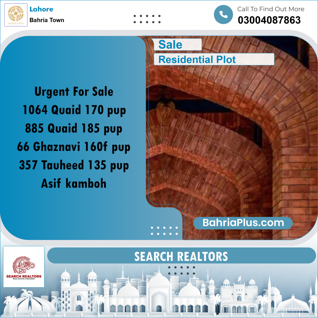 Residential Plot for Sale in Bahria Town, Lahore - (BP-226140)