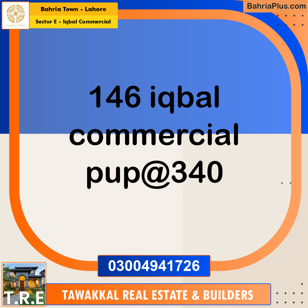 5 Marla Commercial Plot for Sale in Sector E - Iqbal Commercial -  Bahria Town, Lahore - (BP-226188)