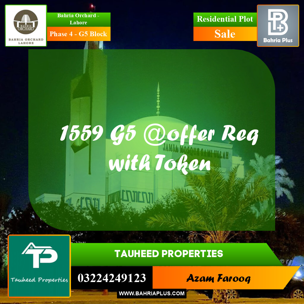 10 Marla Residential Plot for Sale in Phase 4 - G5 Block - Bahria Orchard, Lahore - (BP-226230)