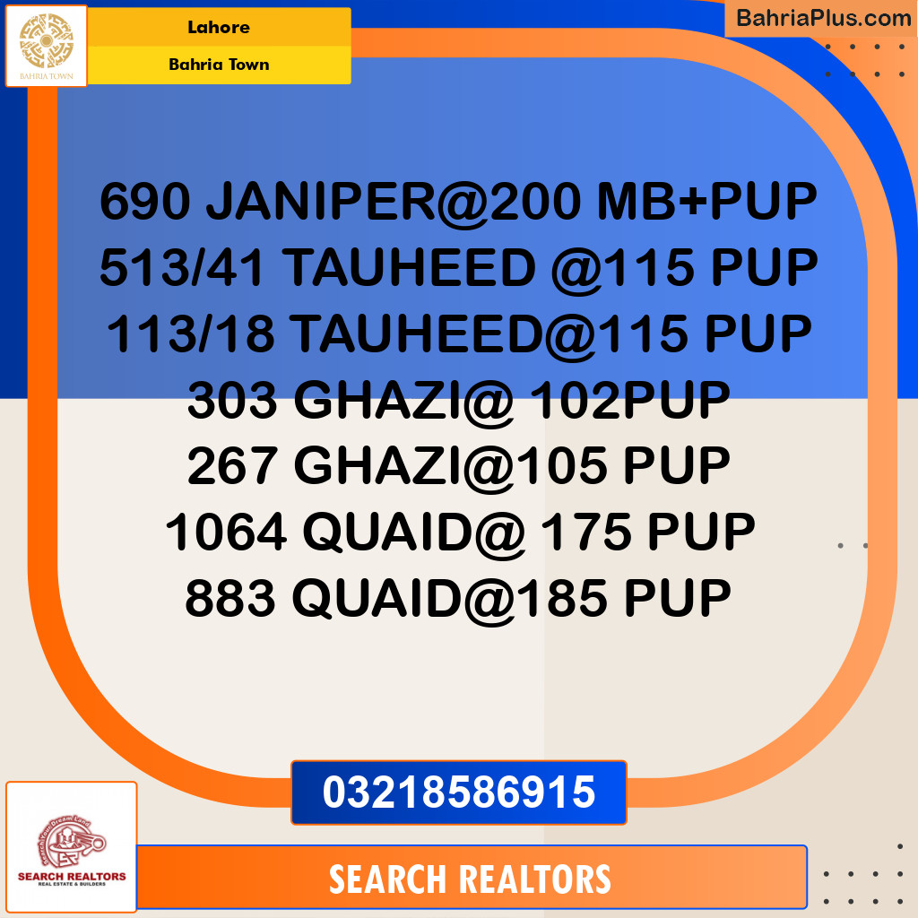 Residential Plot for Sale in Bahria Town, Lahore - (BP-226324)